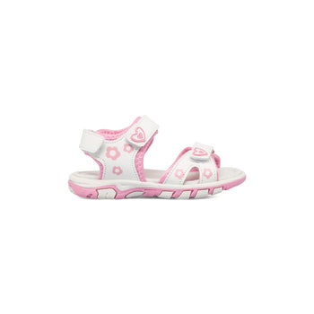 Sandali da bambina bianchi e rosa con cuoricini Le scarpe di Alice, Scarpe Bambini, SKU k283000338, Immagine 0